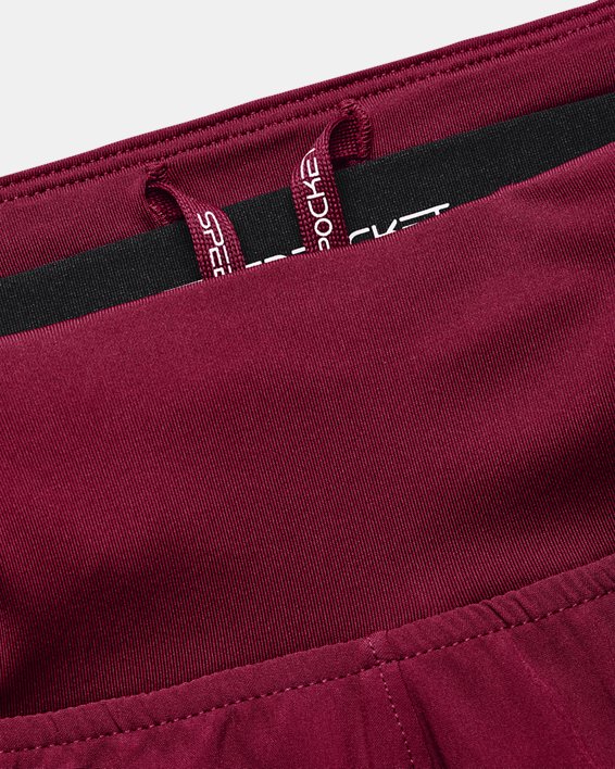 Women's UA Speedpocket Shorts, Red, pdpMainDesktop image number 6